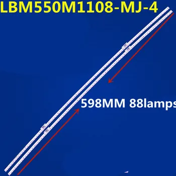10VNT 598MM LED Apšvietimo Juostelės 88lamps Už LED55EC880UCQ EVERLIGHT LBM550M1108-MD-4 HF