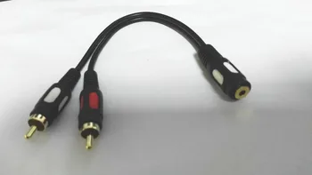 10VNT aukštos kokybės Auksu Aux Audio 3.5 mm Female 2 RCA Male plug KABELIO Naujas