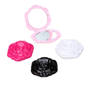 1PC Nešiojamas Mini Veidrodis Retro Rožių Gėlių Maža Kišenė Makiažo Veidrodėliai Dvipusis plautuvės Kompaktiškas Kosmetikos Grožio Priemonė