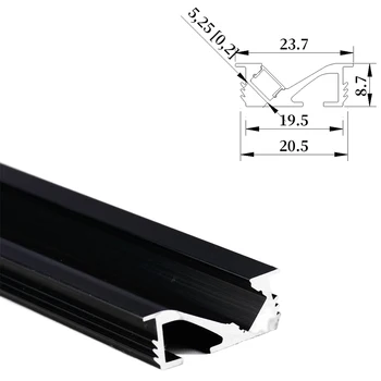 20x9mm (5vnt)Universalus Apšvietimo Sprendimas: LED Aliuminio Profilio Kanalo Spintos