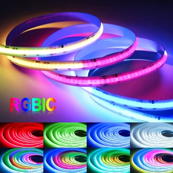 24V RGBIC COB Led Juostelės Naudojamos 3M 5M 720 Led/m Dreamcolor RGB Vejasi Led Šviesos Juosta Lipni Kambarį Barai Apdaila Žibintai
