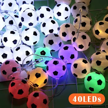 6M Apdailos Futbolo Pasakų Šviesos Baterija/USB LED Futbolo String Girliandą Dekoracija Miegamųjų Namo Tema Grupė Kalėdų