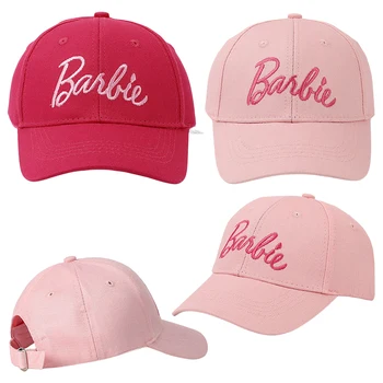 Barbie Pink Grynos Medvilnės, Siuvinėta Skrybėlę Ins Mados Mielas Suaugusiųjų Kreivų Kraštų Beisbolo kepuraitę Kawaii Y2K Merginos Universalus Sporto Skrybėlės