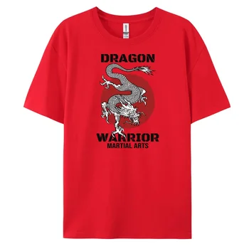 DragonWarrior vyriški Laisvalaikio trumparankoviai marškinėliai su 100% Medvilnės Mados spausdinti Tees negabaritinių