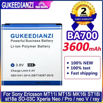 GUKEEDIANZI Baterija 3600mAh BA700 Sony Ericsson MT11i MT15i MK16i ST18i st18a TAIGI-03C Xperia Neo / Pro / neo V / ray