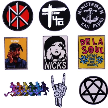 Hip-Hop Reperis Roko Grupės Emblemos Klasikinis Muzikantų Grupės Logotipas Sagė Hoodie Džinsai Dekoratyvinis Pin Metalo Animacinių Filmų Gerbėjas Dovana