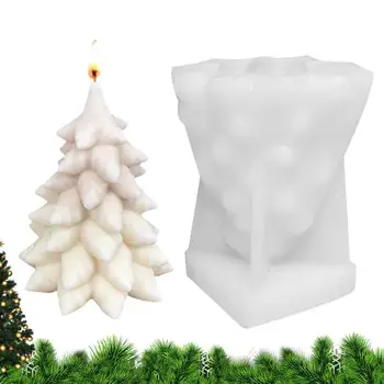 Kalėdų Eglučių Žvakės Pelėsių Silikono Atostogų Formų 3D Silikono Apdaila Aromaterapija Žvakės Lengva Demoulding Kalėdų