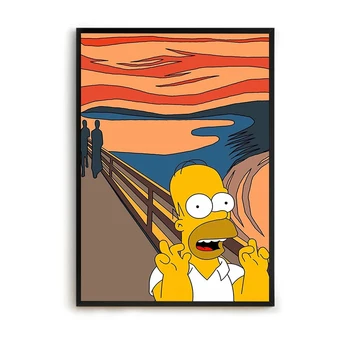 Kambario Dekoro S-Animacinių filmų Simpsonų Plakatą Dekoratyvinis Spaudinių Sienų Tapybos ant Drobės Dekoratyvinis Nuotraukas Kambarį Meno Namuose