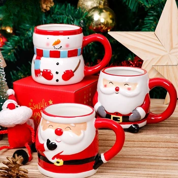 Kūrybos Kalėdų Kojinės Taurės Mielas Kalėdų Senį Keramikos Puodelis Mergina Pora Kalėdų Dovana Puodelio Vandens