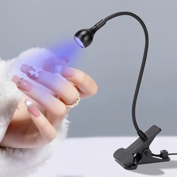 LED UV Džiovinimo Gelio Nagų lako Clip-On Lankstus Stalas, Mini USB Nagų Lempa Nešiojamų Nagų Džiovintuvas Manikiūro Salonas Įrankiai