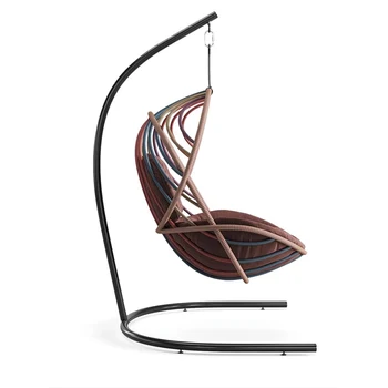 Lauko minimalistinio kambarį kabinti kėdės, kabantys krepšiai, rotango kėdės, supynės, patalpų balkonas kėdės, šūpojošā kėdės
