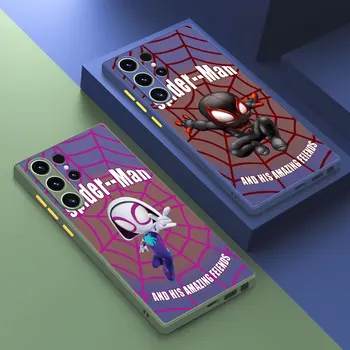 Marvel Spider-Man Anime atsparus smūgiams Matinis Telefono dėklas Samsung Galaxy S10 S10e S22 S22Ultra S21 Plius 5G S20 FE S23 Ultra Dangtis