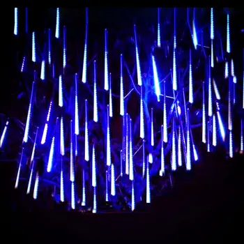 Meteoras Dušas Lietaus LED Saulės Styginių Šviesos 30/50cm Lauko Vandeniui Pasakų Šviesos Gatvės Šalies Girliandą Kalėdų Medžio Apdaila