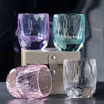 Naujas Atvykimo K9 Kristalų, Stiklo, Rankų darbo Edo Kiriko Stiklo Viskio Gėrimo Stiklo Taurės Multi-color Pasirinkti 200ml 1PC