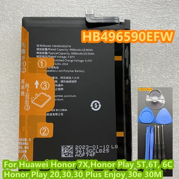 Naujas Aukštos Kokybės HB496590EFW 5000mAh Baterijos Huawei Honor 7X,Garbė Žaisti 5T,6T, 6C,Garbė Žaisti 20,30,30 Plius Mėgautis 30e 30M