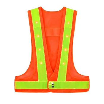 Oranžinis Audinys Kvėpuojantis LED Atspindintis Saugos Liemenė Dviračių Saugos Drabužiai