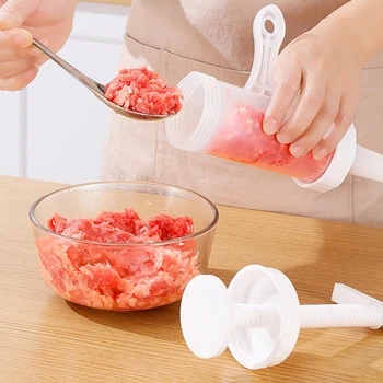 Rankinis Dešra Maker Plastiko Mėsos Užpildas Stuffer Piltuvą Vamzdžiai Dešra Pildymo Įrankis