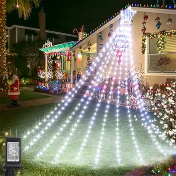 Thrisdar 9X3M 288 LED Kalėdų Eglutė Pasakų Varveklis Šviesos Lauko Krioklys Kalėdų Medžio Star Light Sodo Atostogų Vestuvių Dekoras