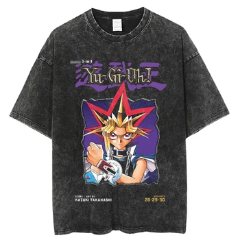 Vasaros Derlius Plauti T-shirt Japonų Anime Yu Gi Oh Spausdinimo Streetwear Negabaritinių Marškinėlius 100% Medvilnės O-Kaklo Unisex Viršūnes Tees