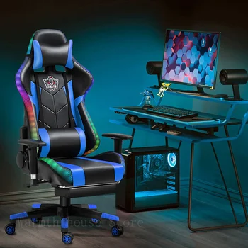 Žaidimų Kėdės, Kompiuterio kėdė, Biuro baldai WCG žaidėjus kėdutė, rožinė mergaitė Fotelis masažo diržas kėdė RGB šviesos